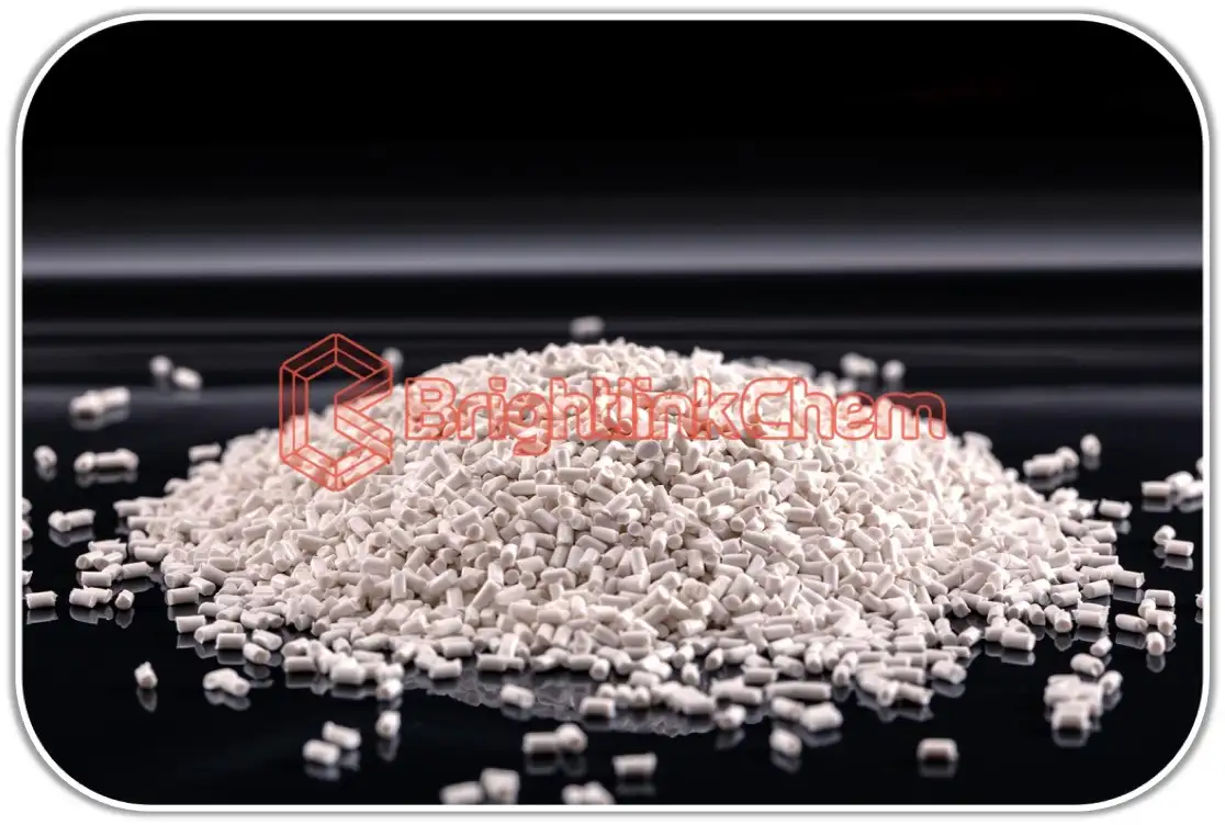 A pile of white x-etfe resin granules, Brightlinkchem